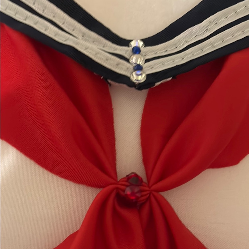 Navy and White Sailor costume Dress with hat - Picture 4 of 10